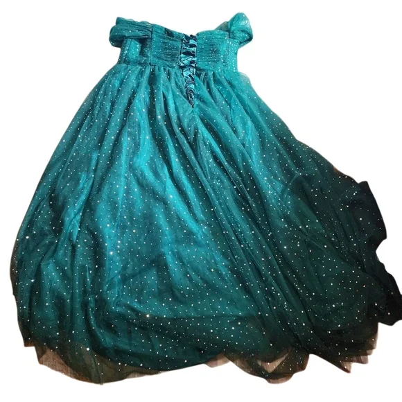 Green & Silver Stars & Moons Sequined Formal Dress (28W) - Picture 7 of 8